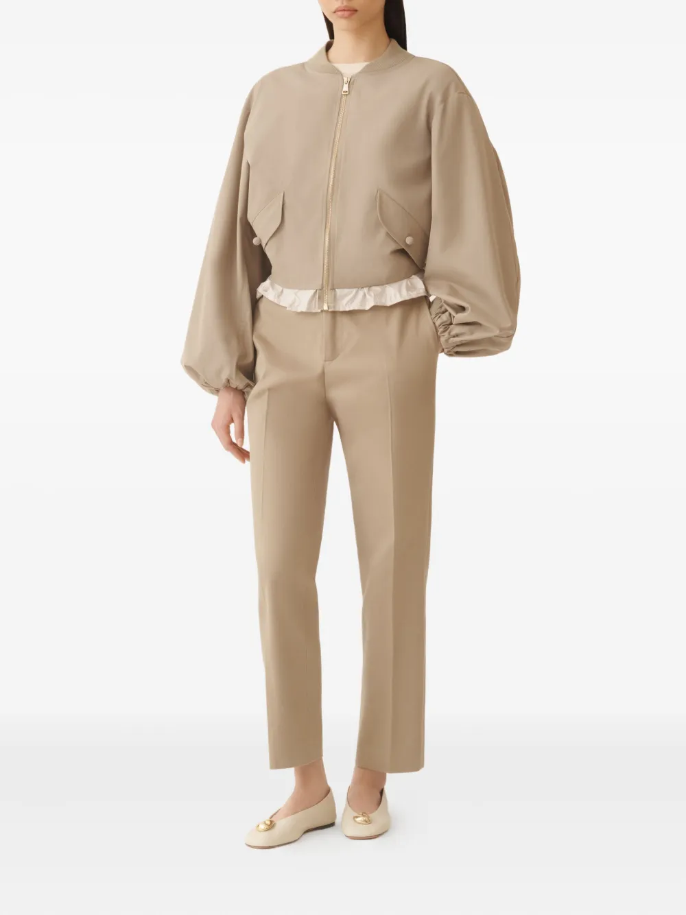Fabiana Filippi Jack met ballonmouwen Beige