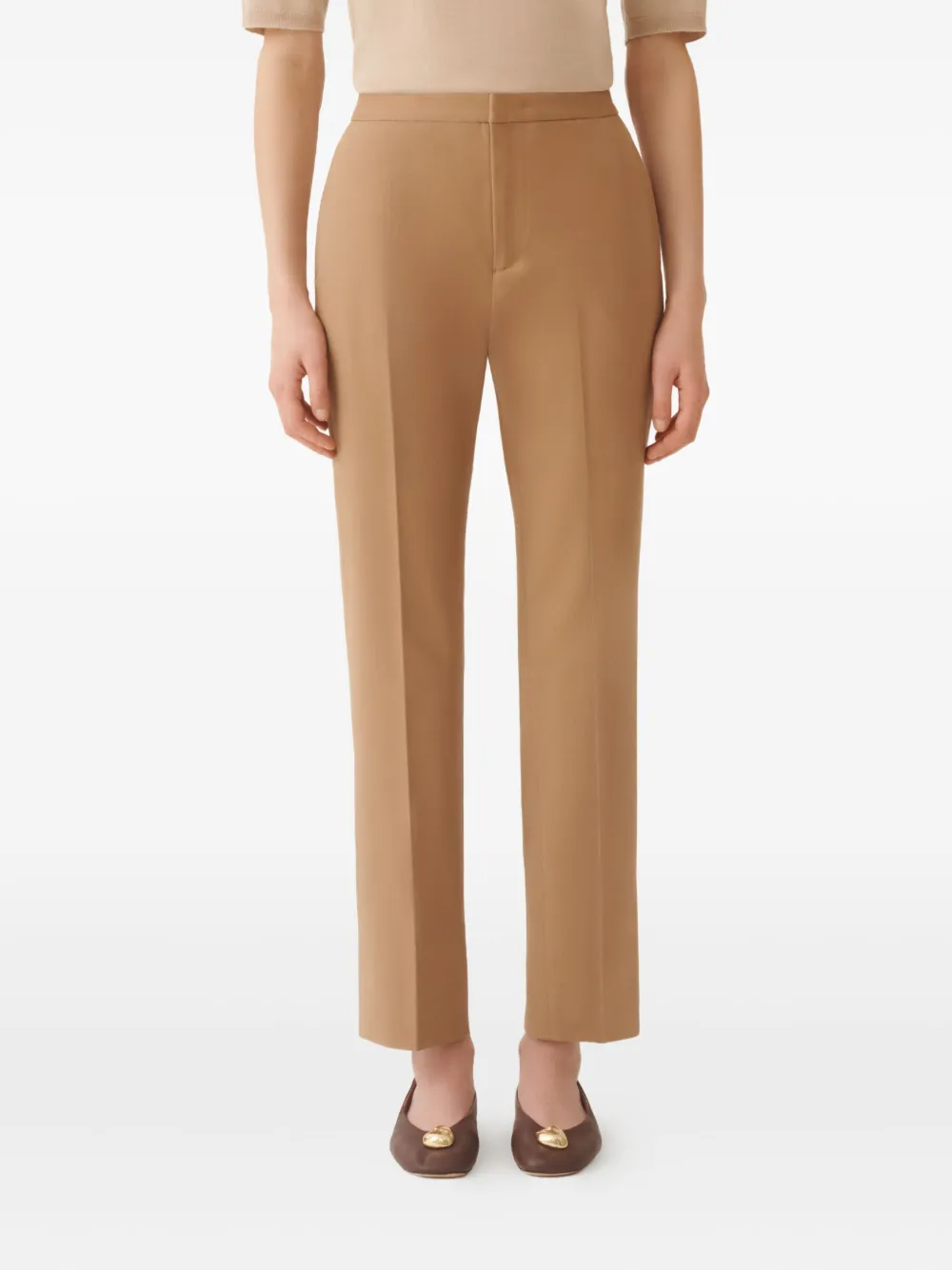 Fabiana Filippi Broek met geplooide voorkant Beige