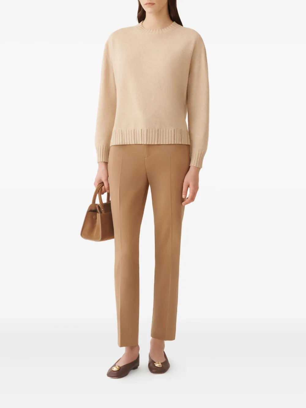Fabiana Filippi Broek met geplooide voorkant Beige