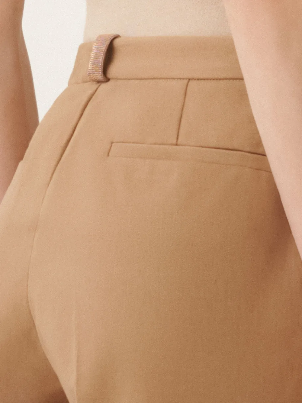 Fabiana Filippi Broek met geplooide voorkant Beige