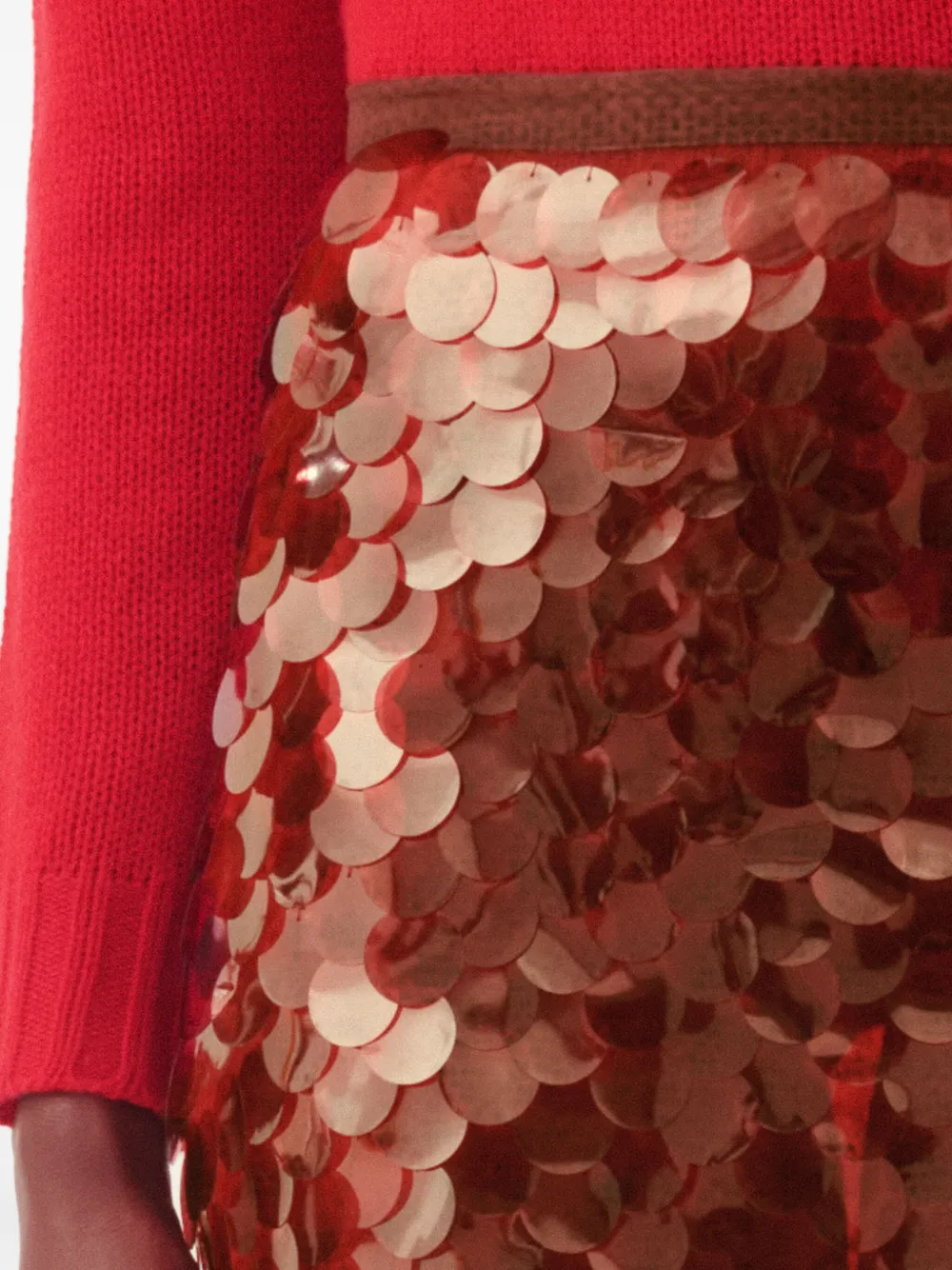 Fabiana Filippi Midi-rok verfraaid met pailletten Rood