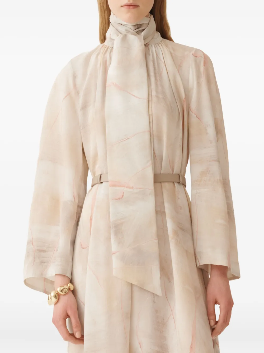 Fabiana Filippi Midi-jurk met abstracte print Beige