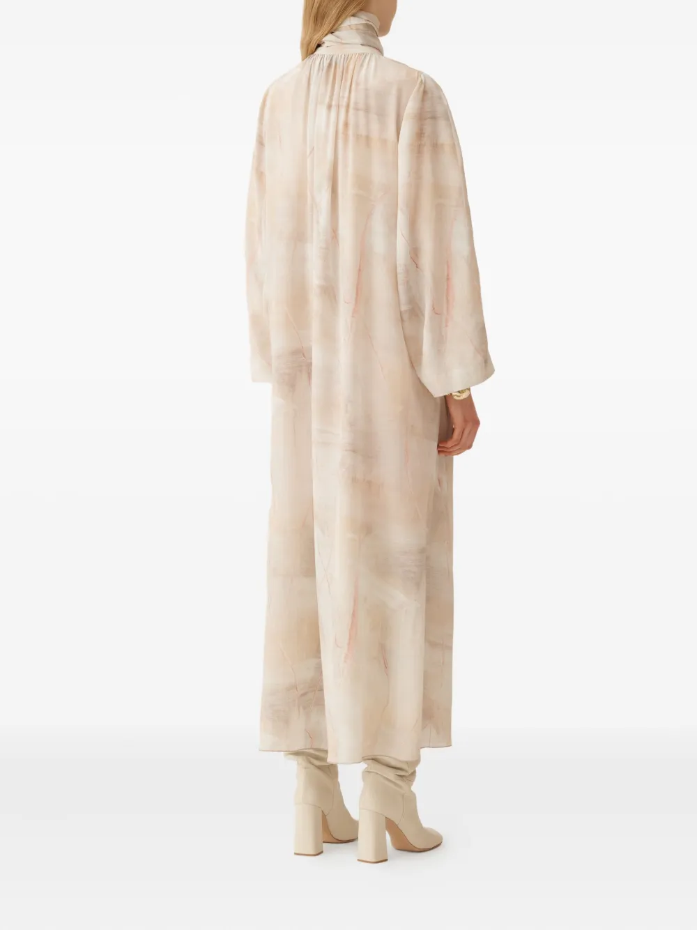 Fabiana Filippi Midi-jurk met abstracte print Beige