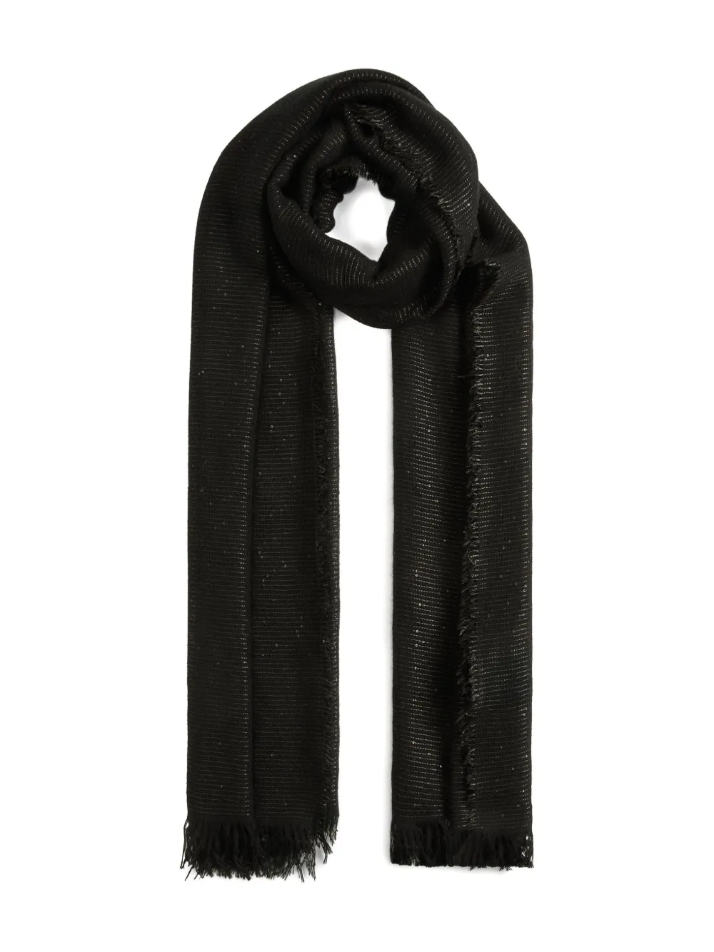 Fabiana Filippi Sjaal met franje en metallic-effect Zwart