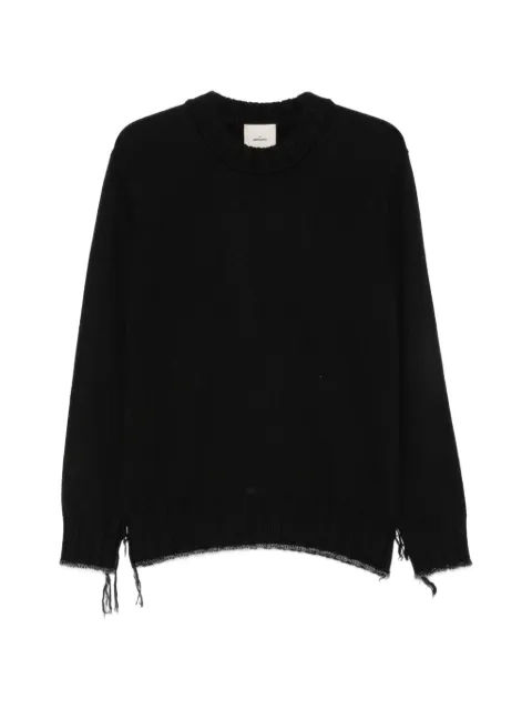 THE AMHANTE ribbed-trim raw-edge sweater