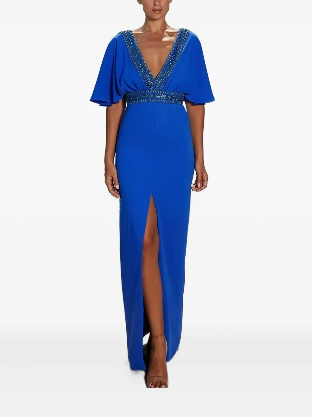 Maestri embellished V-neck maxi dress - Blu