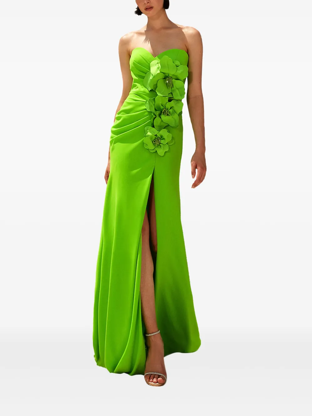 Maestri flower-embellished split gown | Evening Dresses | Image 2