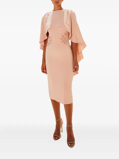 Maestri cape-detail midi dress