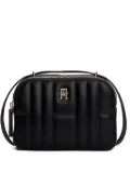 Tommy Hilfiger quilted logo-plaque shoulder bag - Black