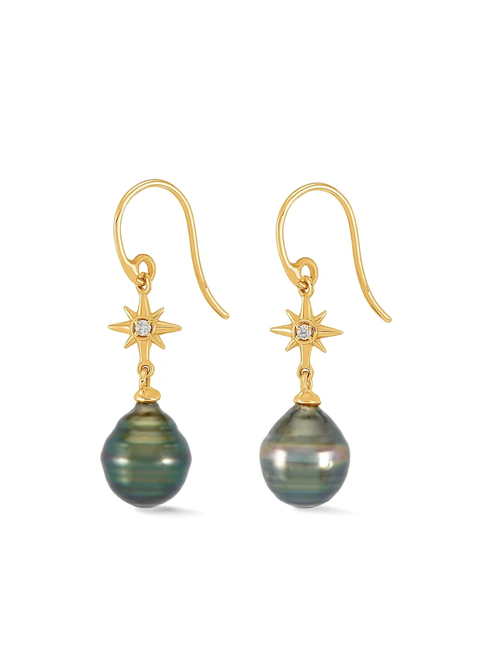DOWER AND HALL 14kt yellow gold North Star diamond earrings - ゴールドトーン DOWER AND HALL 14kt yellow gold North Star diamond earrings - ゴールドトーン