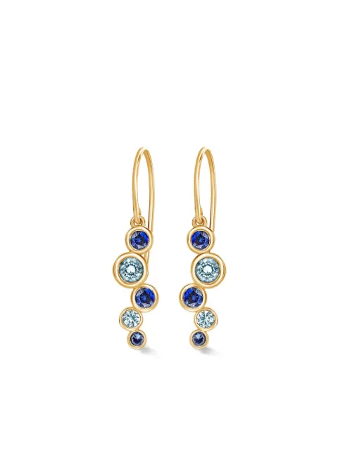 DOWER AND HALL 18kt yellow gold Cascade sapphire and aquamarine earrings