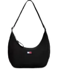 Tommy Hilfiger logo-patch half-moon bag - Black