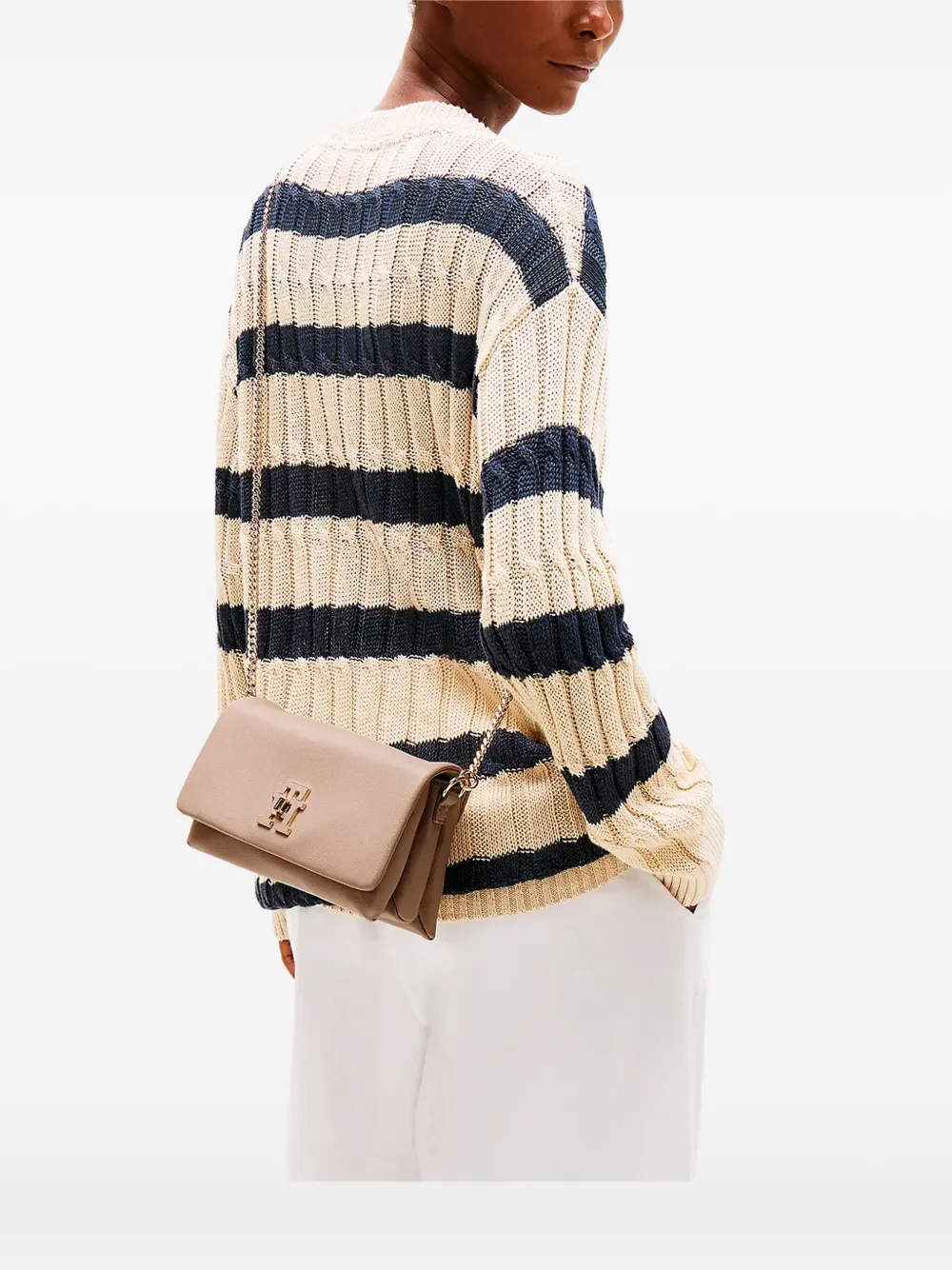 Tommy Hilfiger Tas met kettingbandje en omslag Beige