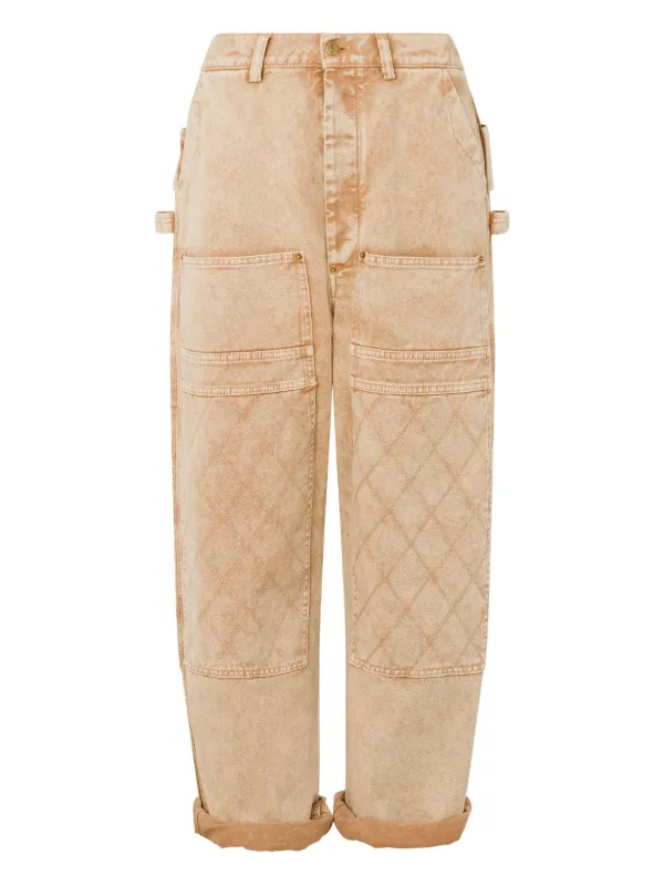 Moschino Quilted Pocket Trousers in Neutrals