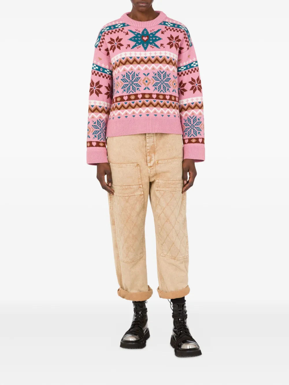 Moschino Broek met gewatteerde zak - Beige