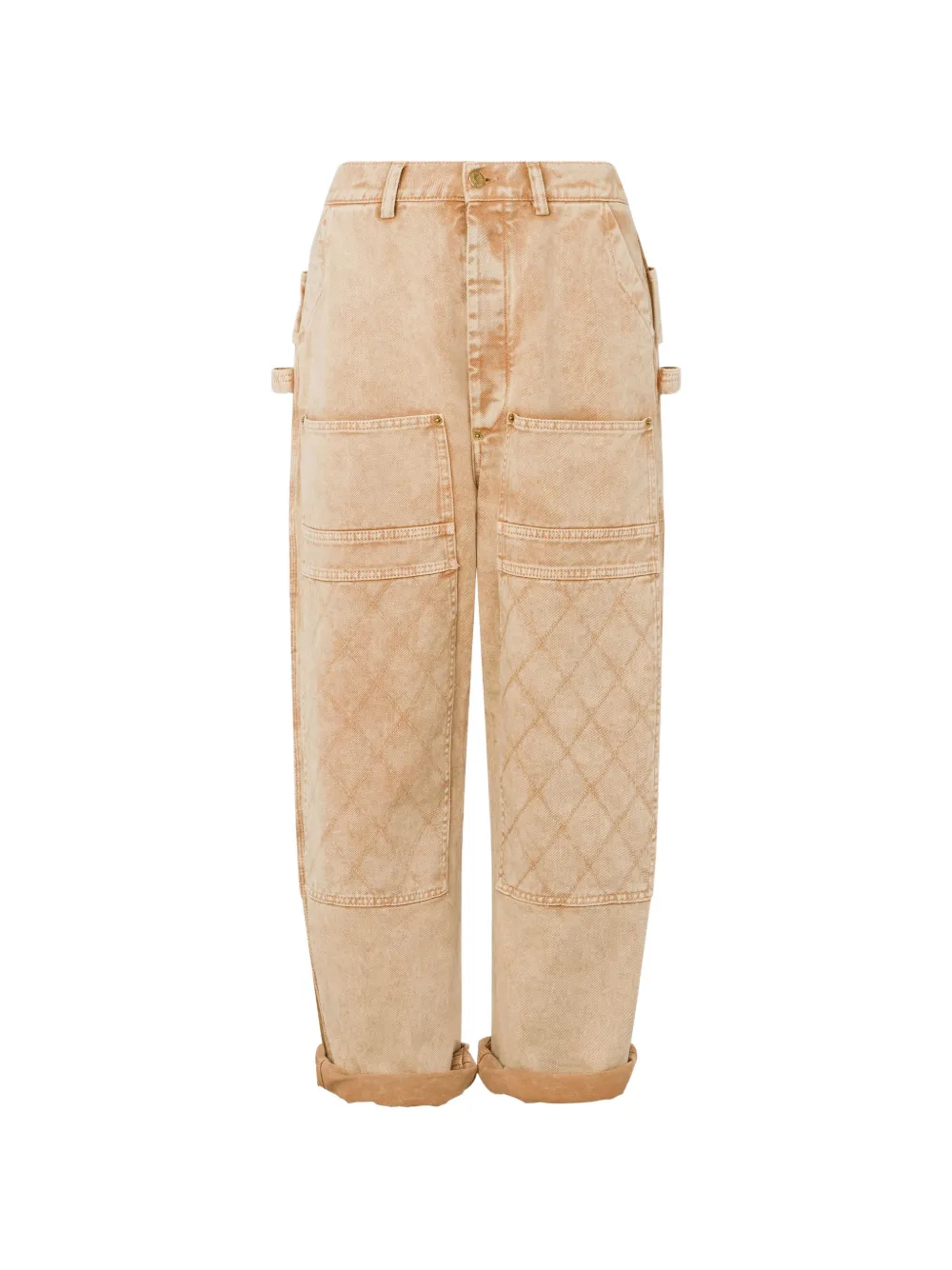 Moschino Broek met gewatteerde zak Beige