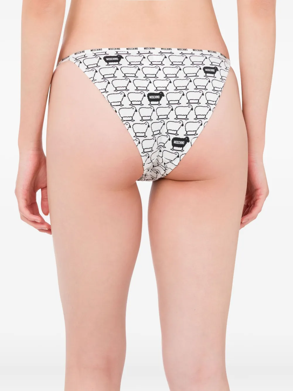 Moschino Drie paar slips met schapenprint - Zwart