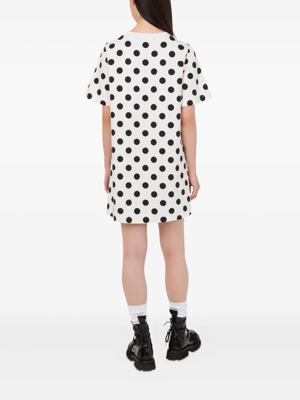 Moschino polka-dot teddy mini day dress Wit
