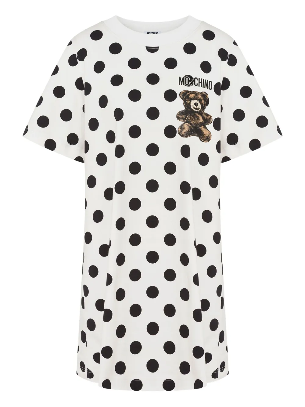 Moschino polka-dot teddy mini day dress Wit