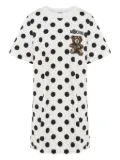 Moschino polka-dot teddy mini day dress - White