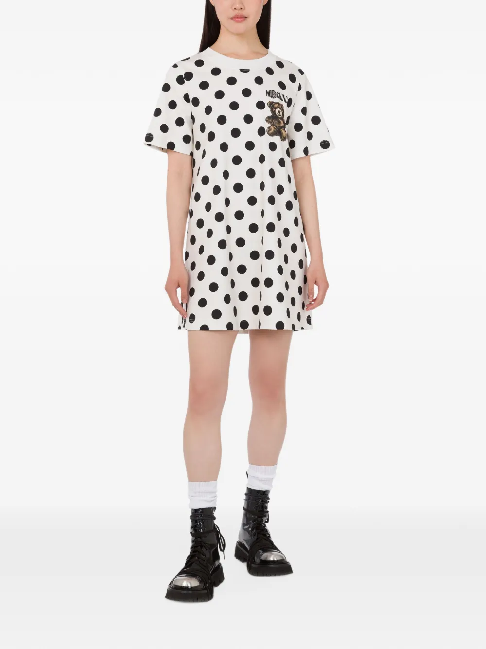 Moschino Teddy mini-jurk met stippen Wit