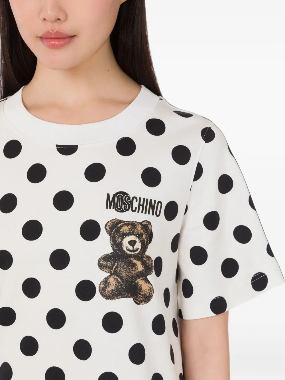 Moschino Teddy mini-jurk met stippen Wit