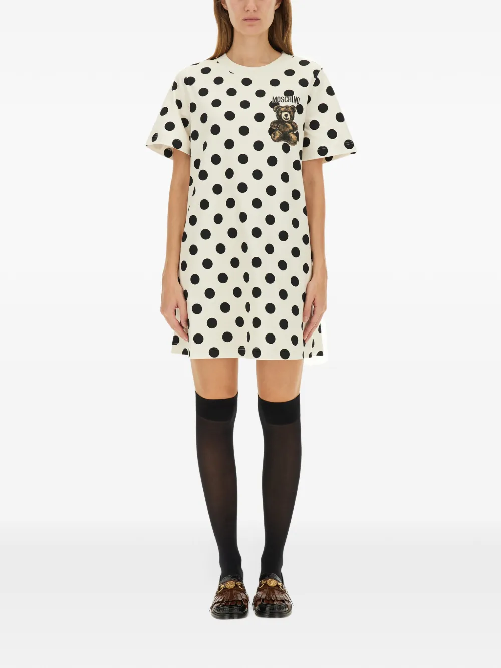 Moschino Teddy mini-jurk met stippen Wit
