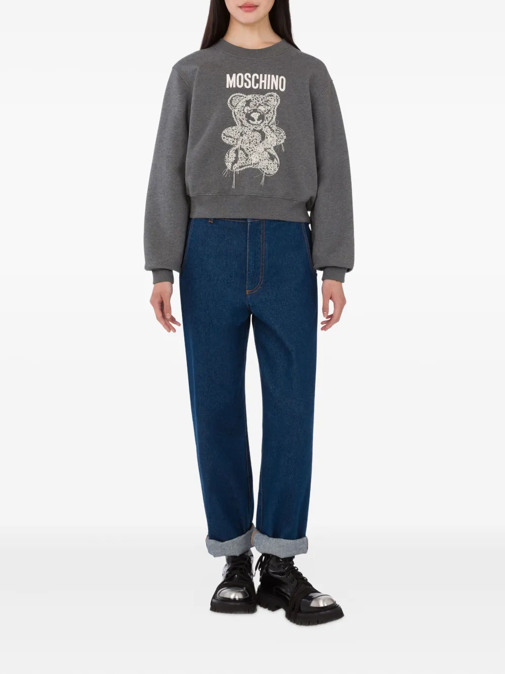 Moschino Sweater met geborduurd teddybeer Grijs