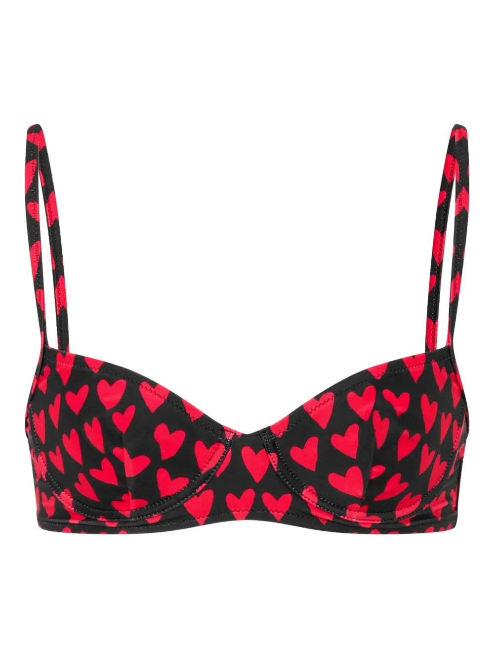 Moschino Bikinitop met hartprint Zwart