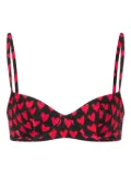 Moschino heart-print bikini top - Black