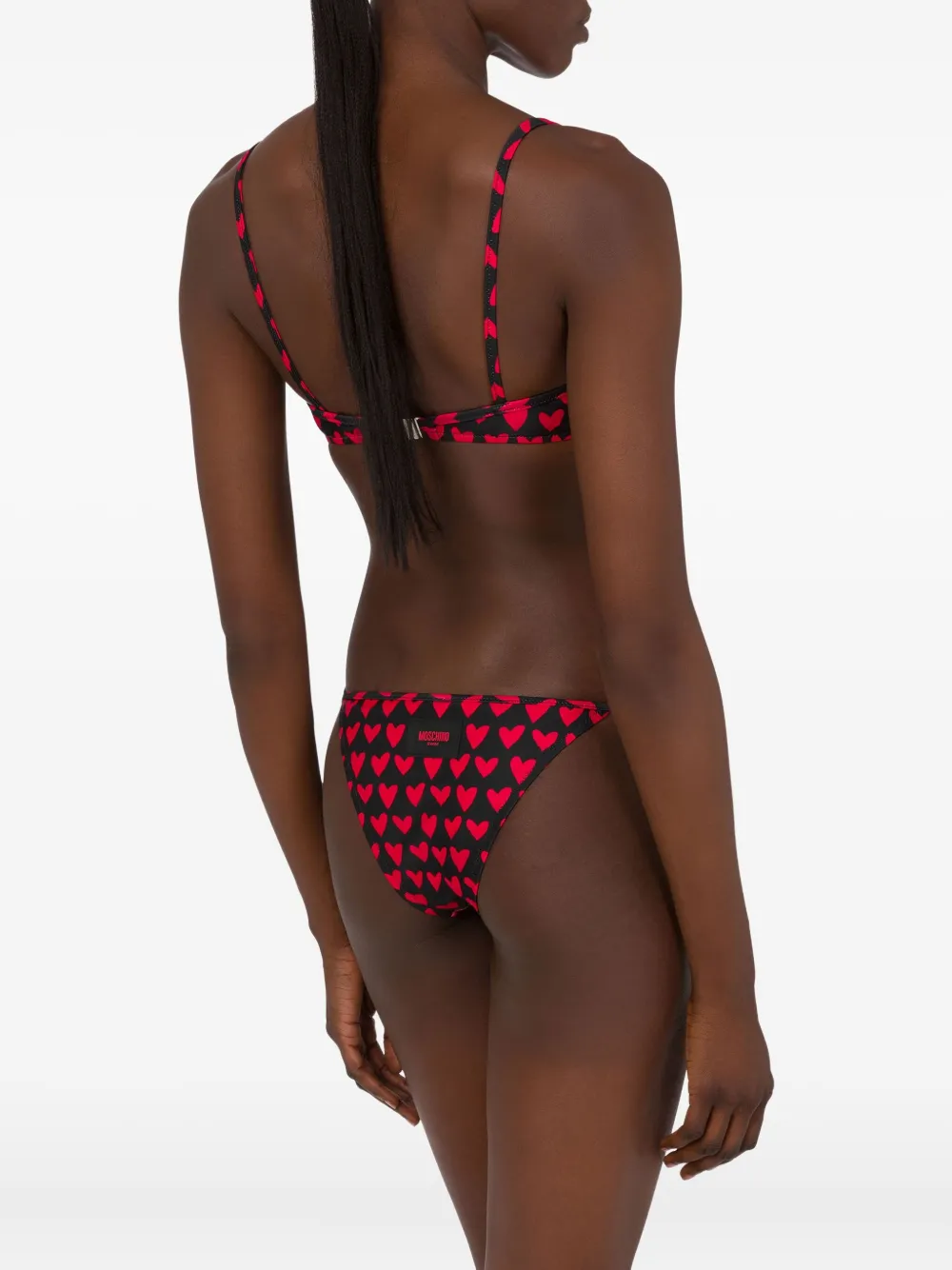 Moschino Bikinitop met hartprint Zwart
