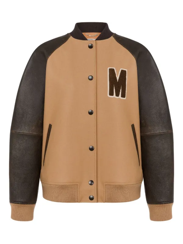 Moschino コントラストスリーブ ボンバージャケット | ブラウン