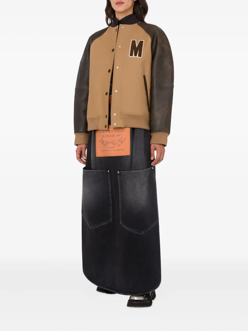 Moschino Bomberjack met contrasterende mouwen Bruin
