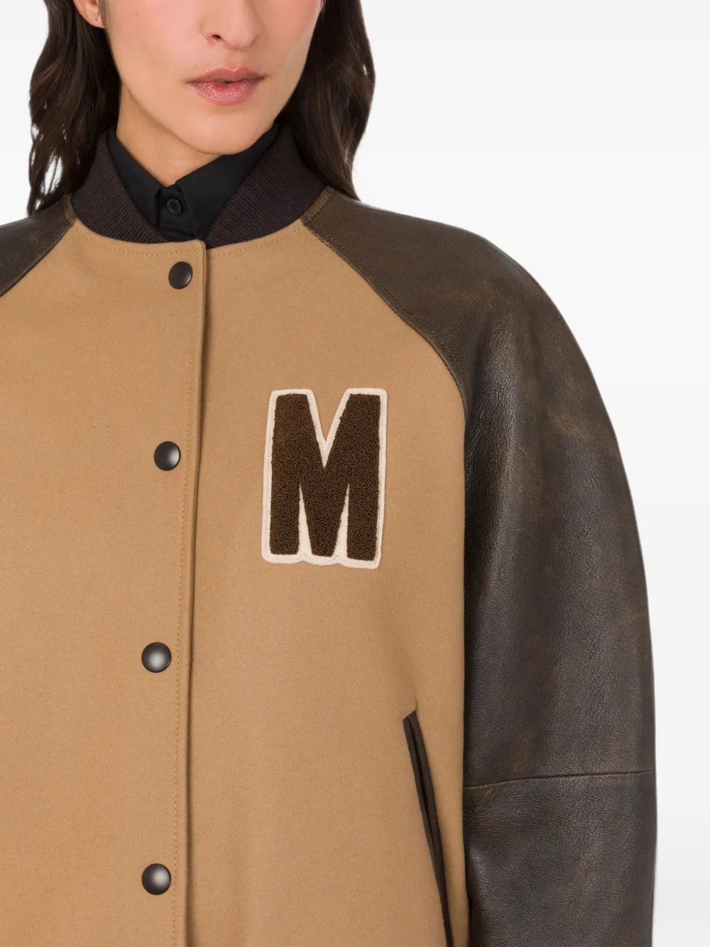 Moschino Bomberjack met contrasterende mouwen Bruin