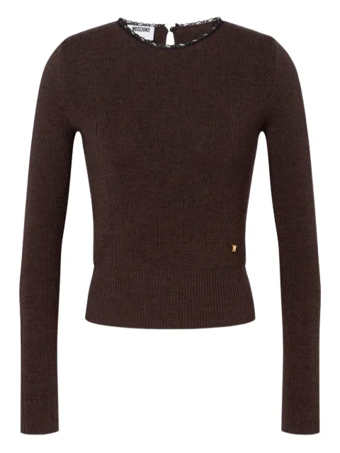 Moschino lace-trimmed wool sweater