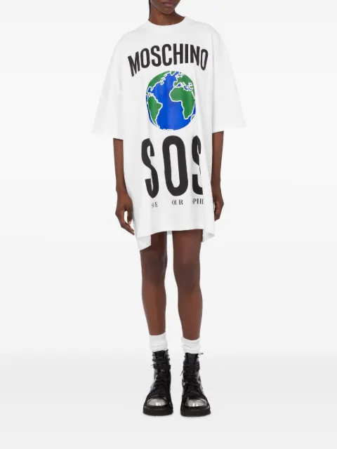 Moschino mini globe-print T-shirt day dress