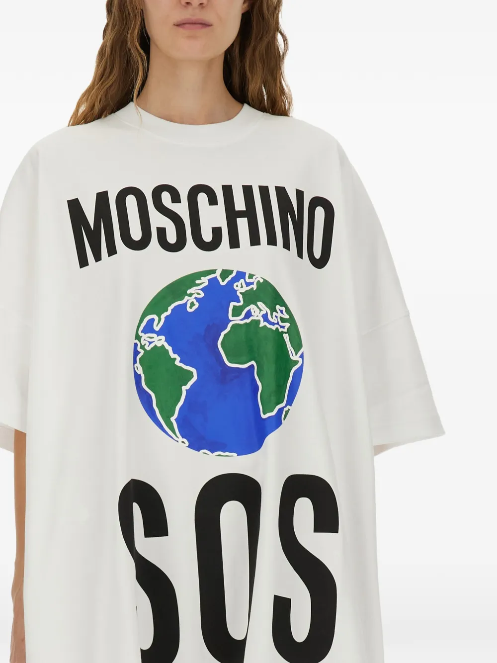 Moschino T-shirtjurk met print Wit