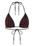 Moschino logo-print triangle bikini - Black