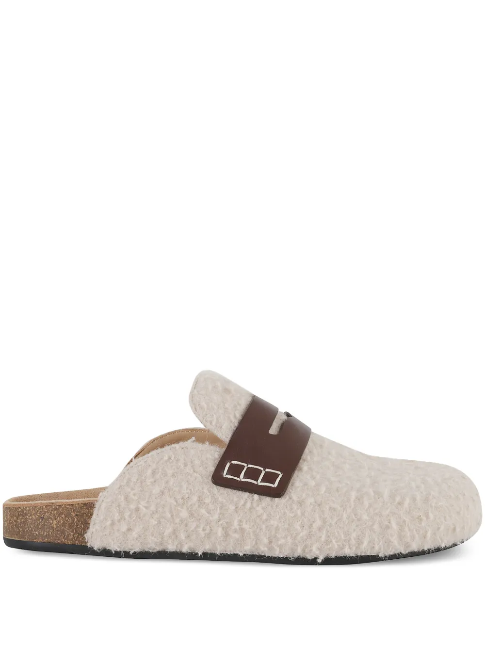 JW Anderson leather-trimmed wool loafers Neutrals