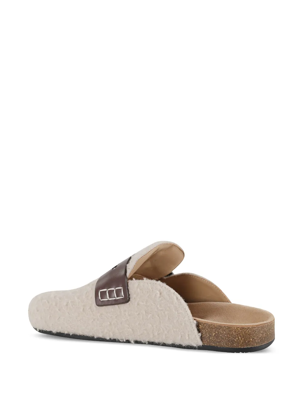 JW Anderson leather-trimmed wool loafers Neutrals