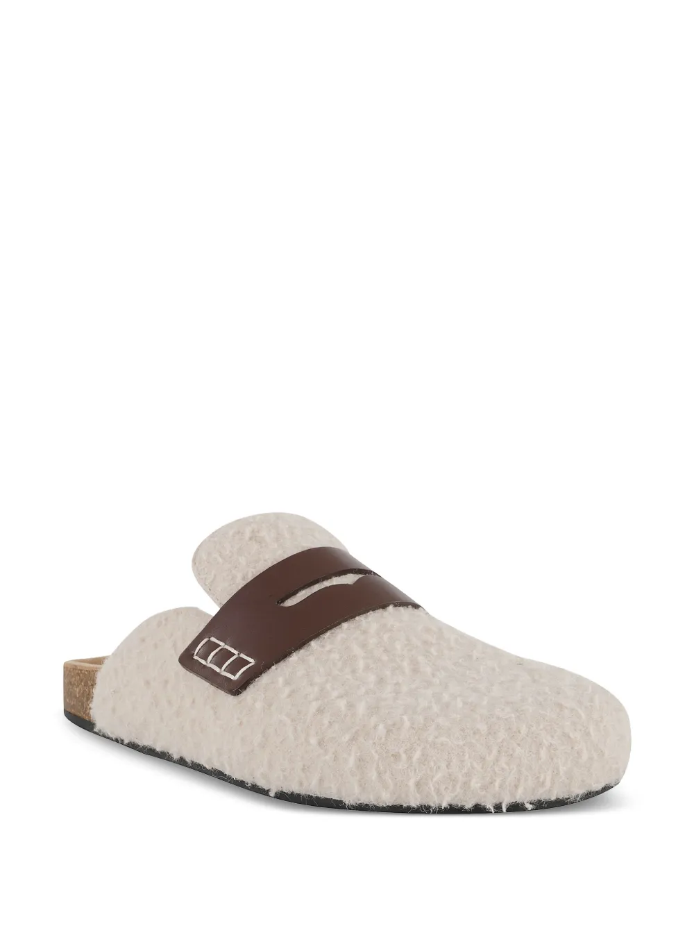 JW Anderson leather-trimmed wool loafers Neutrals