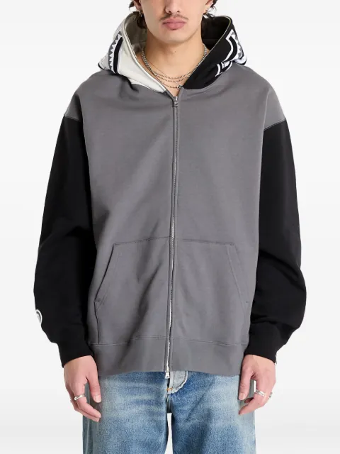 A BATHING APE® shark-pattern zip-up hoodie