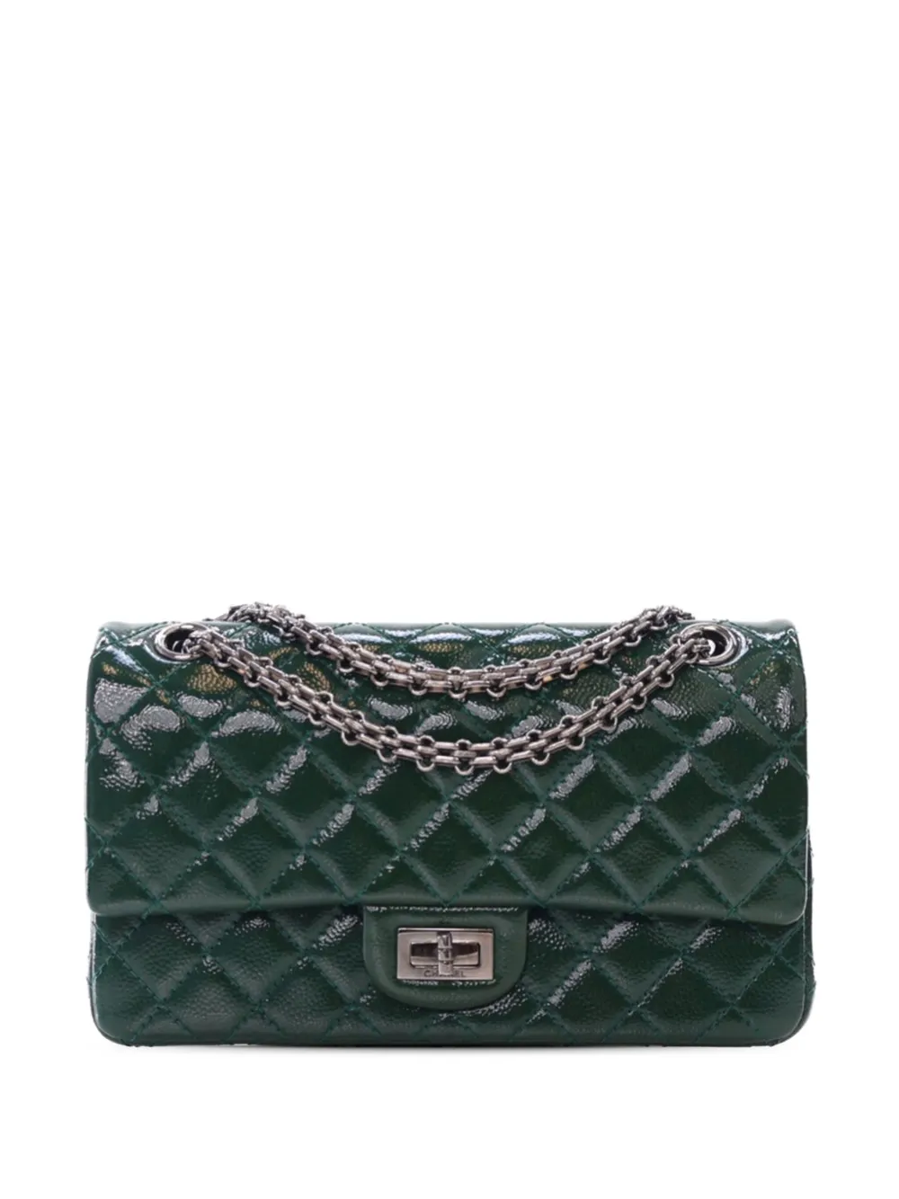 CHANEL Pre-Owned 2014-2015 リイシュー 2.55 マトラッセ パテントキャビア ダブルフラップ 225 CHANEL Pre-Owned 2014-2015 リイシュー 2.55 マトラッセ パテントキャビア ダブルフラップ 225