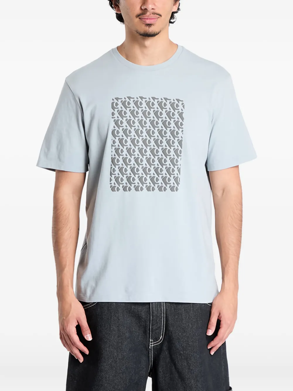 Calvin Klein logo-print pattern short-sleeved T-shirt | Grey | Image 1
