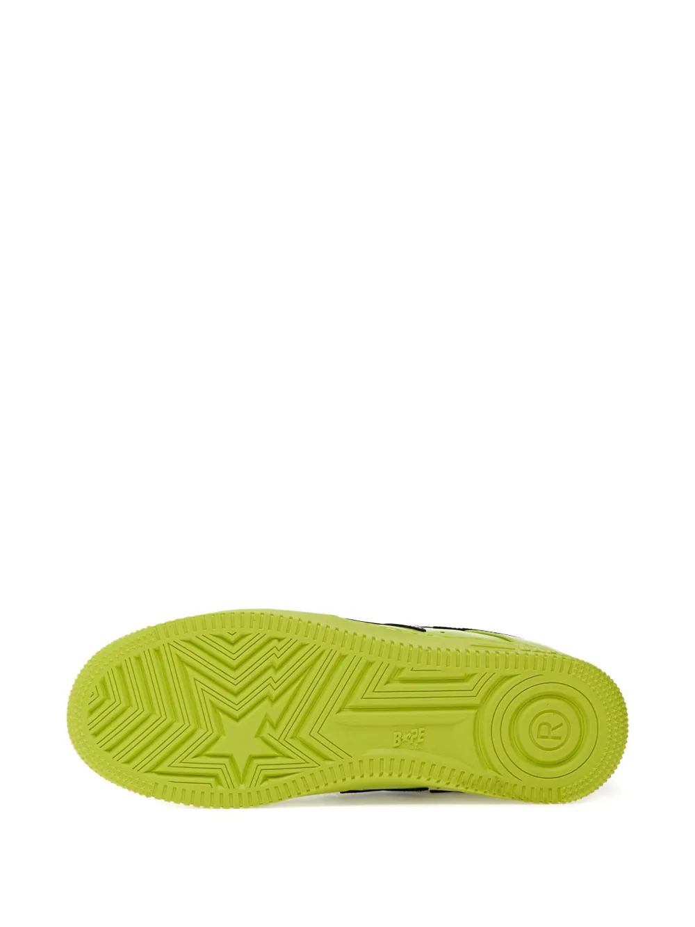 A BATHING APE star-patch patent leather sneakers Yellow