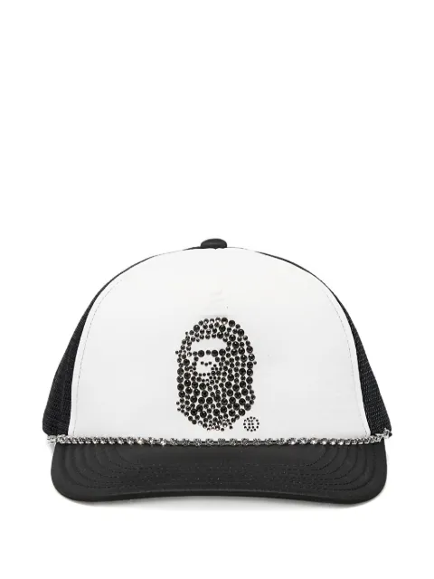 A BATHING APE® x Swarovski Ape Head-embellished mesh cap