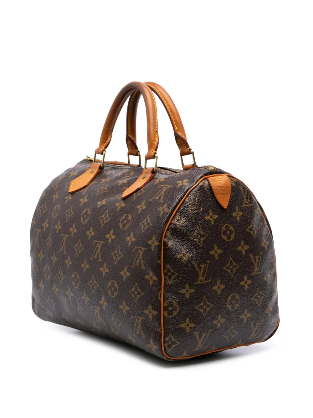 Pre-owned Louis Vuitton 2005 Monogram Speedy 30 Boston Bag In Brown
