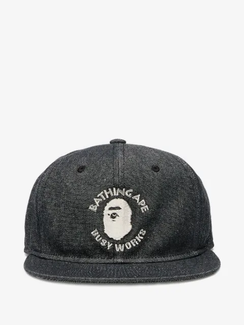 A BATHING APE® logo denim cap