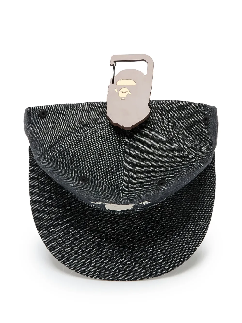 A BATHING APE Denim pet met logo Zwart