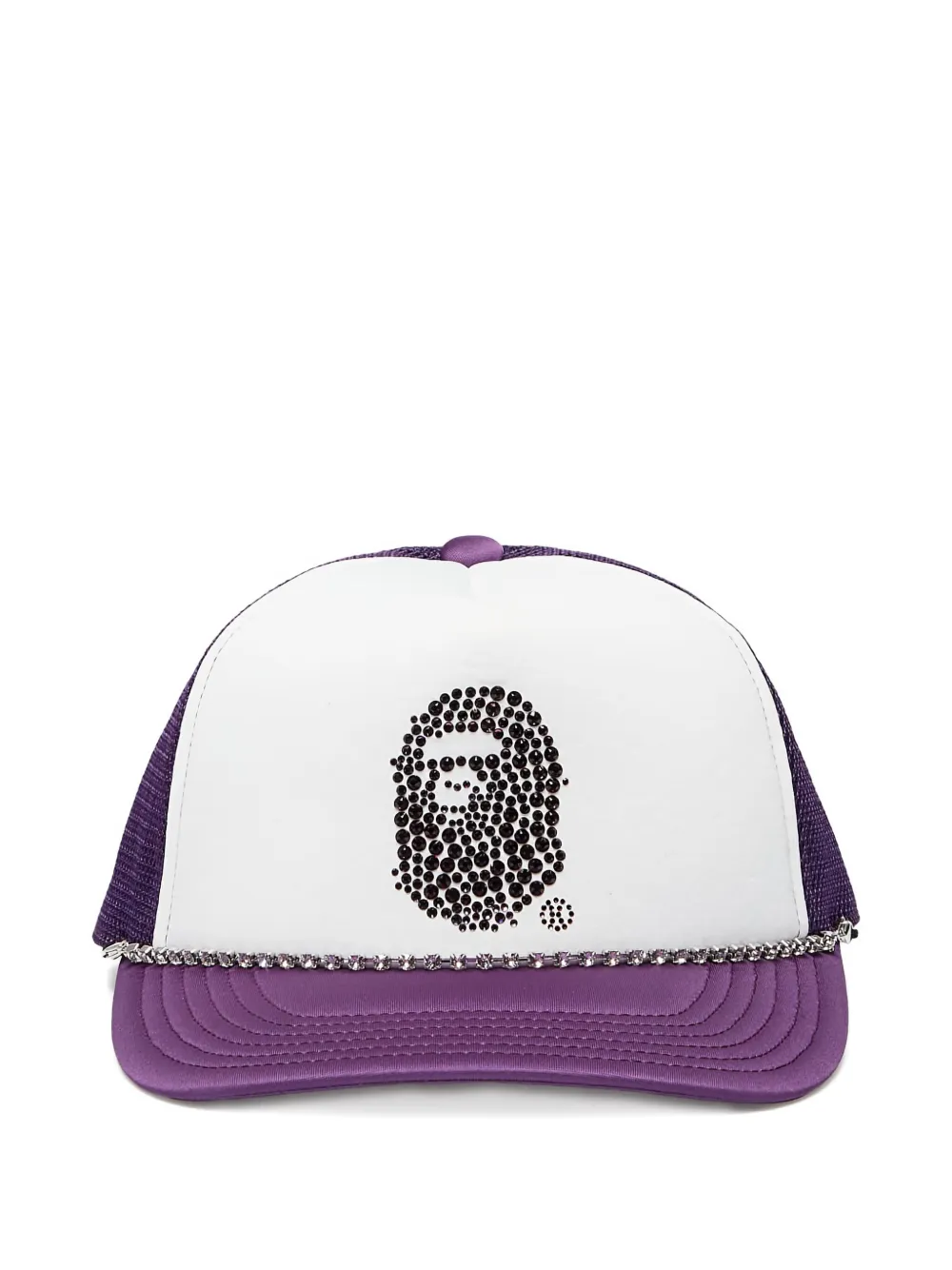 A BATHING APE® x Swarovski rhinestone ape-head mesh cap | Purple | Image 1
